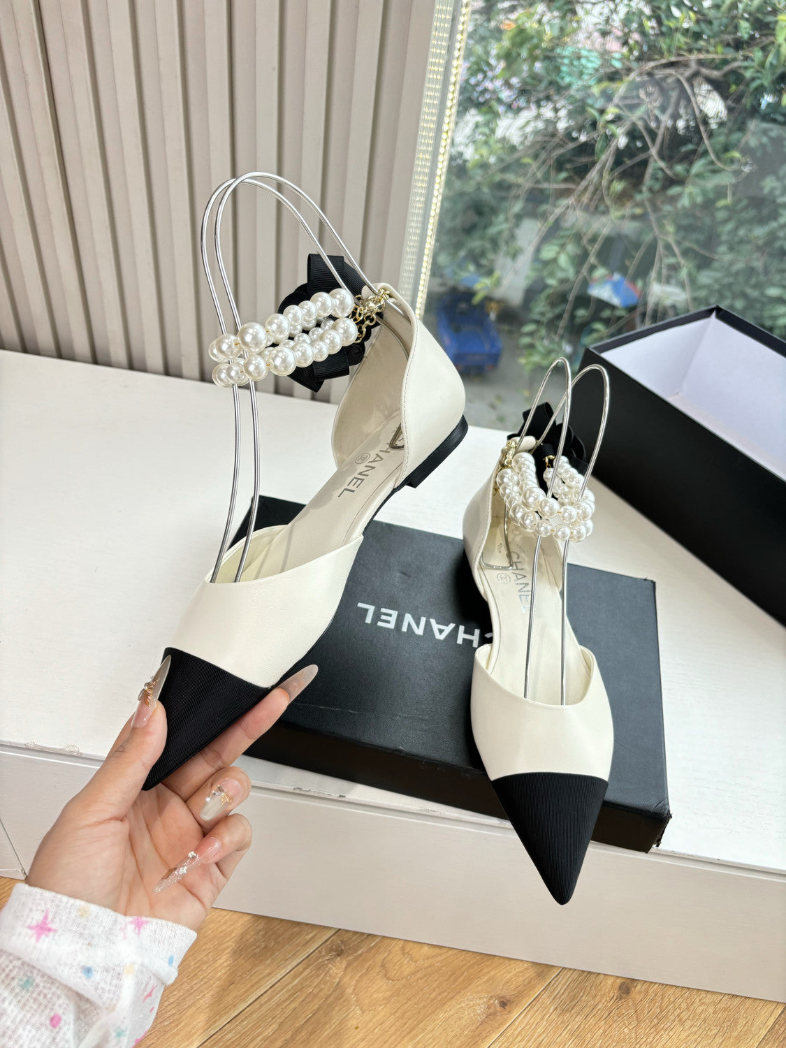 Chanel 25S Braided Mary Jane Toe Pearl Sandals #334482