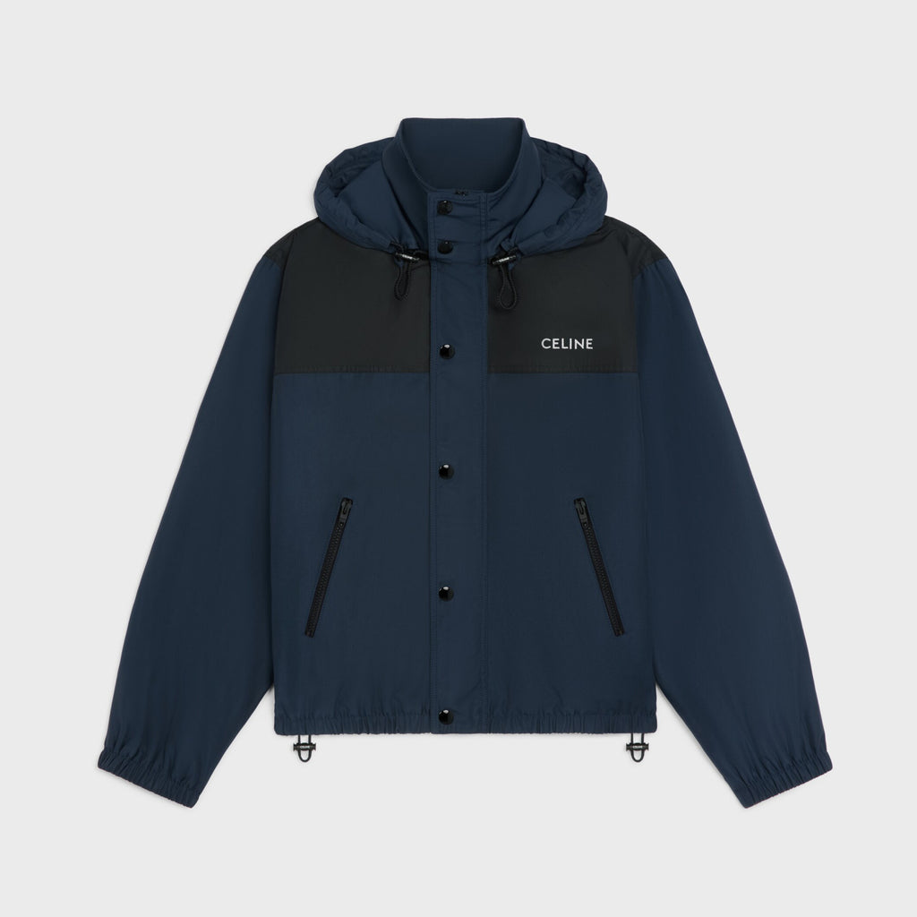Celine Men's And Women's Spring/fall Fashion Casual Color Block Hooded Jacket With Drawstring Waist Jacket #78934