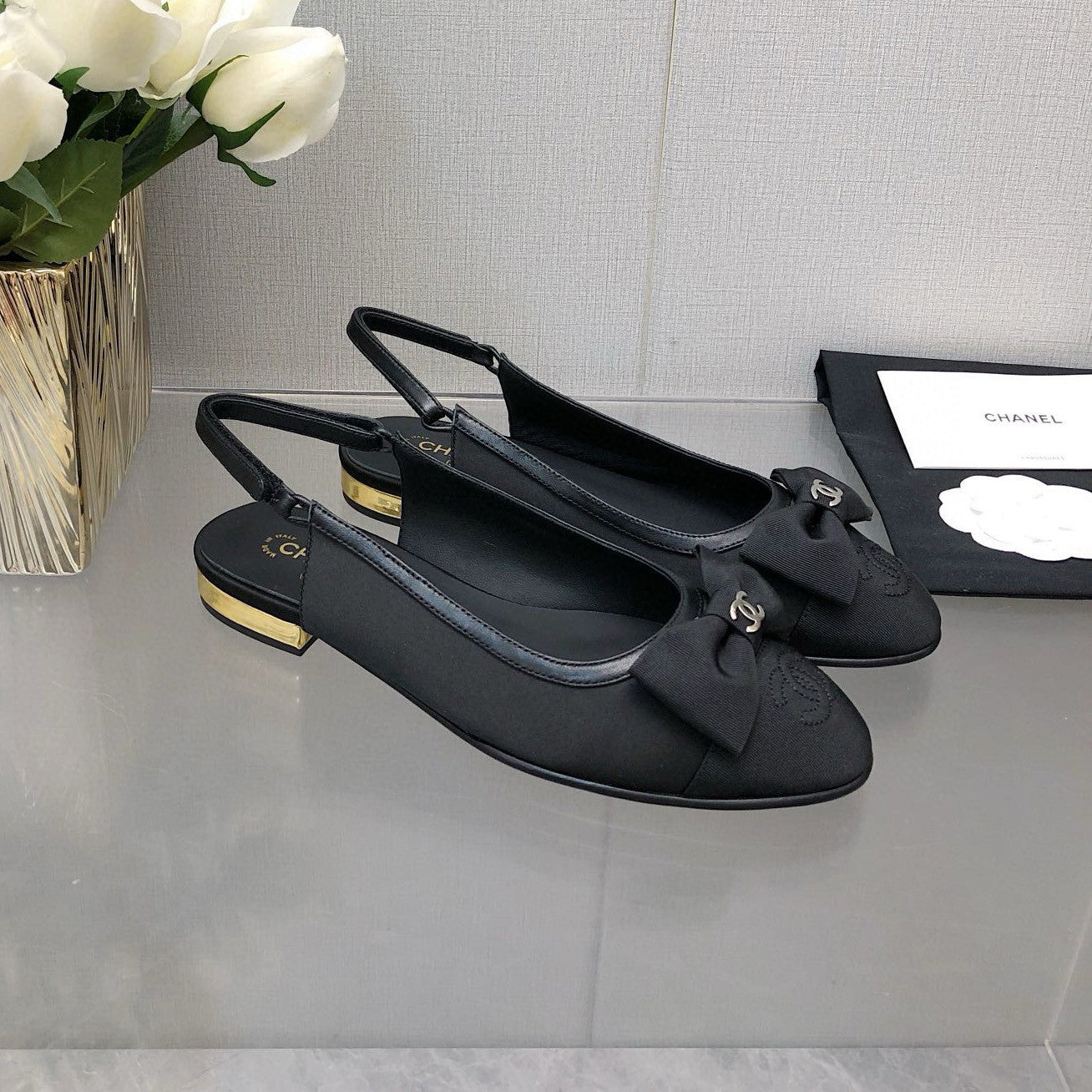 Chanel Women's Spring/Summer Solid Color Round Toe Low Heel Lambskin Fashionable Simple Shoes #77985