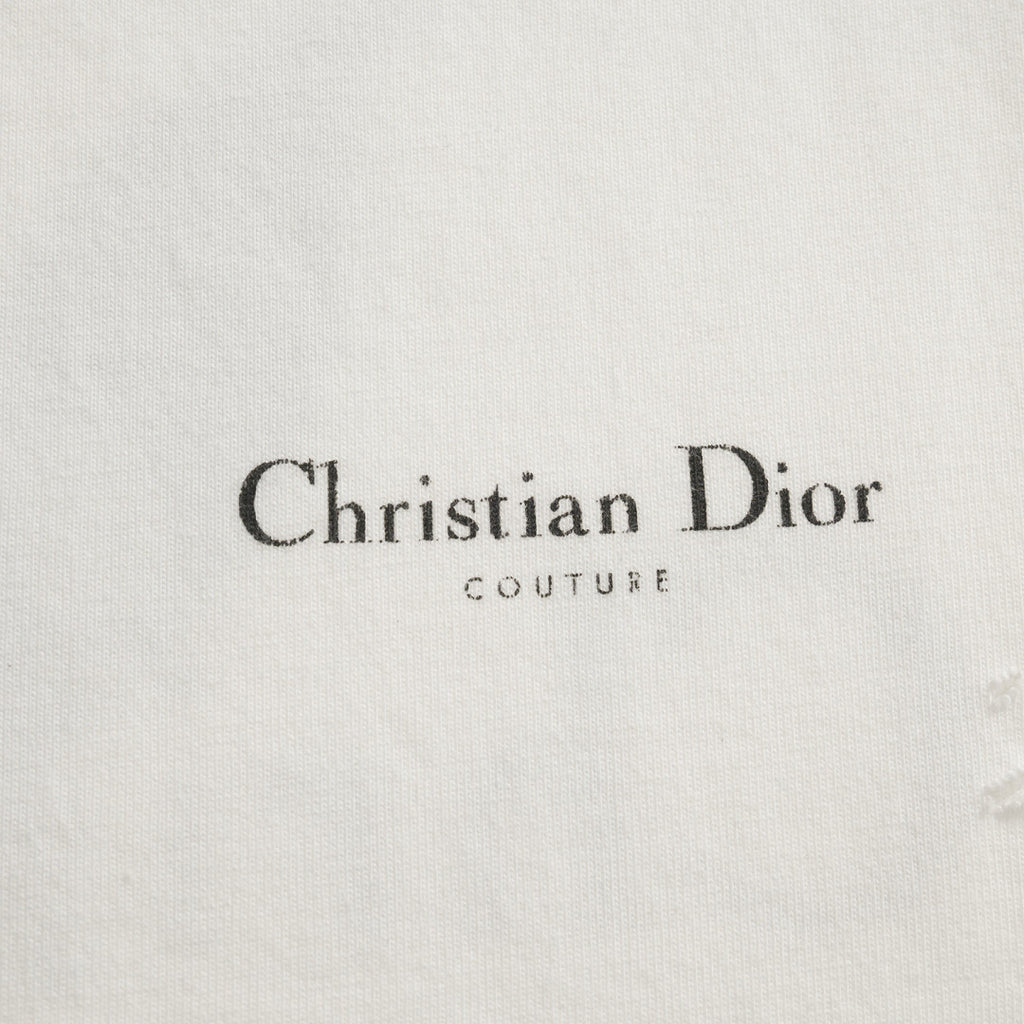 Dior Men's Summer Solid Color Floral Pattern Letter Print Round Neck Cotton Short Sleeve T-Shirt #76577