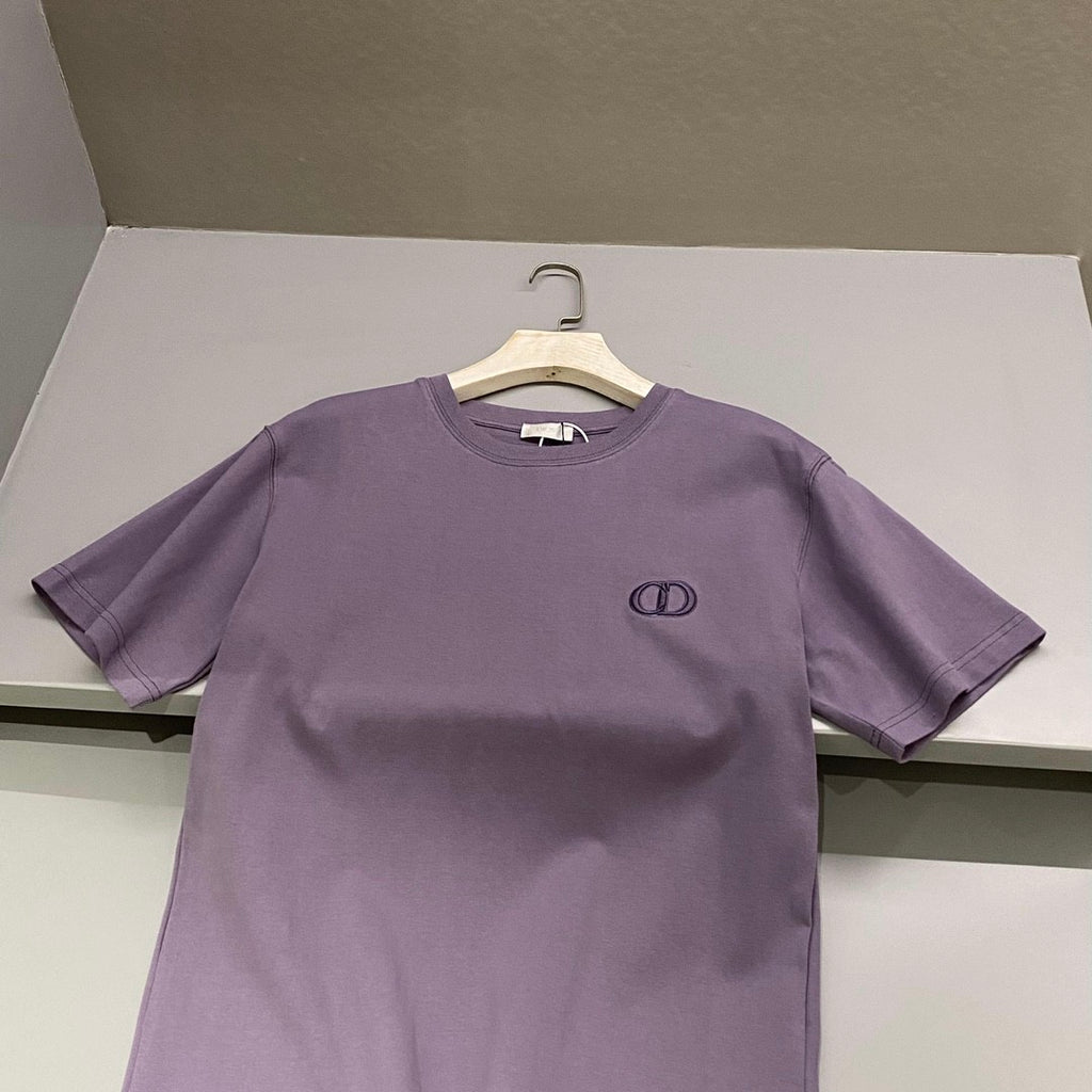 Dior Men's Summer Solid Color Embroidered Logo Round Neck Cotton Short Sleeve T-Shirt #99796