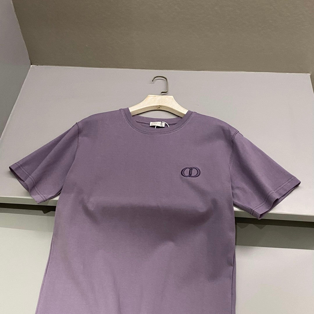 Dior Men's Summer Solid Color Embroidered Logo Round Neck Cotton Short Sleeve T-Shirt #99796