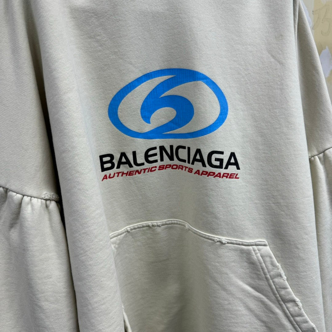 Balenciaga Men's Spring and Autumn Solid Color Letter Printed Hooded Pullover Long Sleeve Sweatshirt #73249