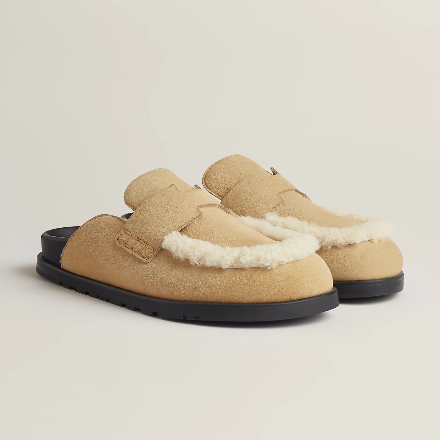 Hermès  Women's Go Mules Leather Round Toe Pumps Birkenstocks #333299