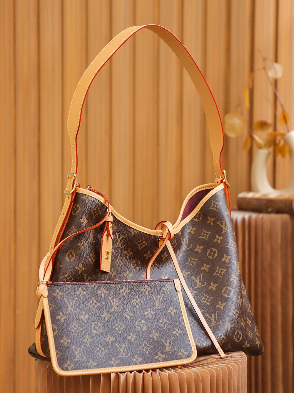 Louis Vuitton Women's CarryAll MM Monogram Handbags M46197 #333545