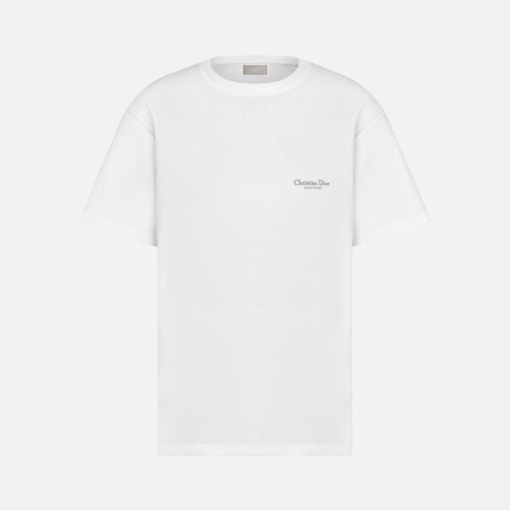 Dior Men's Summer Solid Color Embroidered Letter Print Cotton Terry Short Sleeve T-Shirt #77482