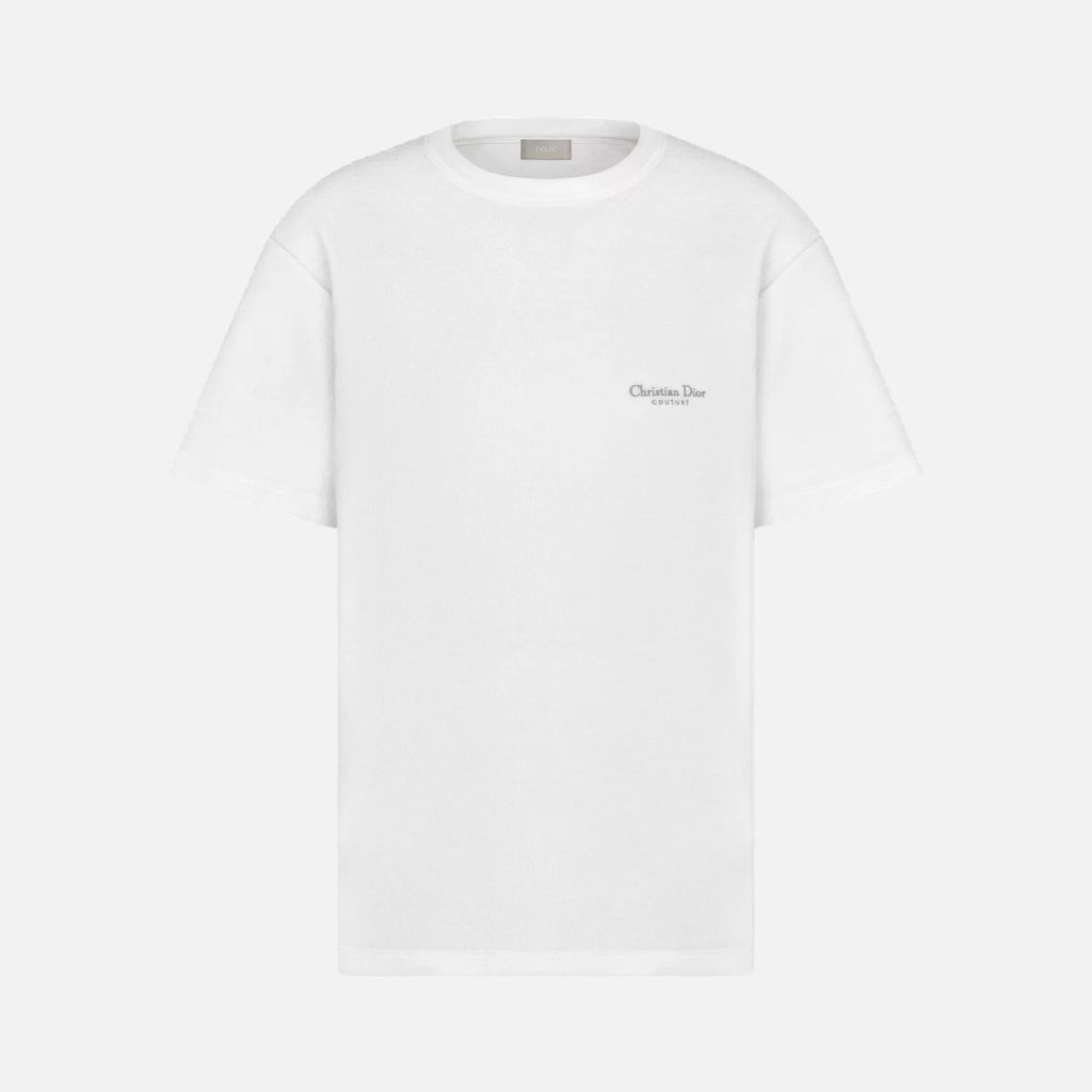 Dior Men's Summer Solid Color Embroidered Letter Print Cotton Terry Short Sleeve T-Shirt #77482