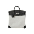Hermes HacHaut A Courroies 40 HACG40 Women's Silver Buckle Canvas And Cowhide Colour Blocked Handbag Bag Bags #77113