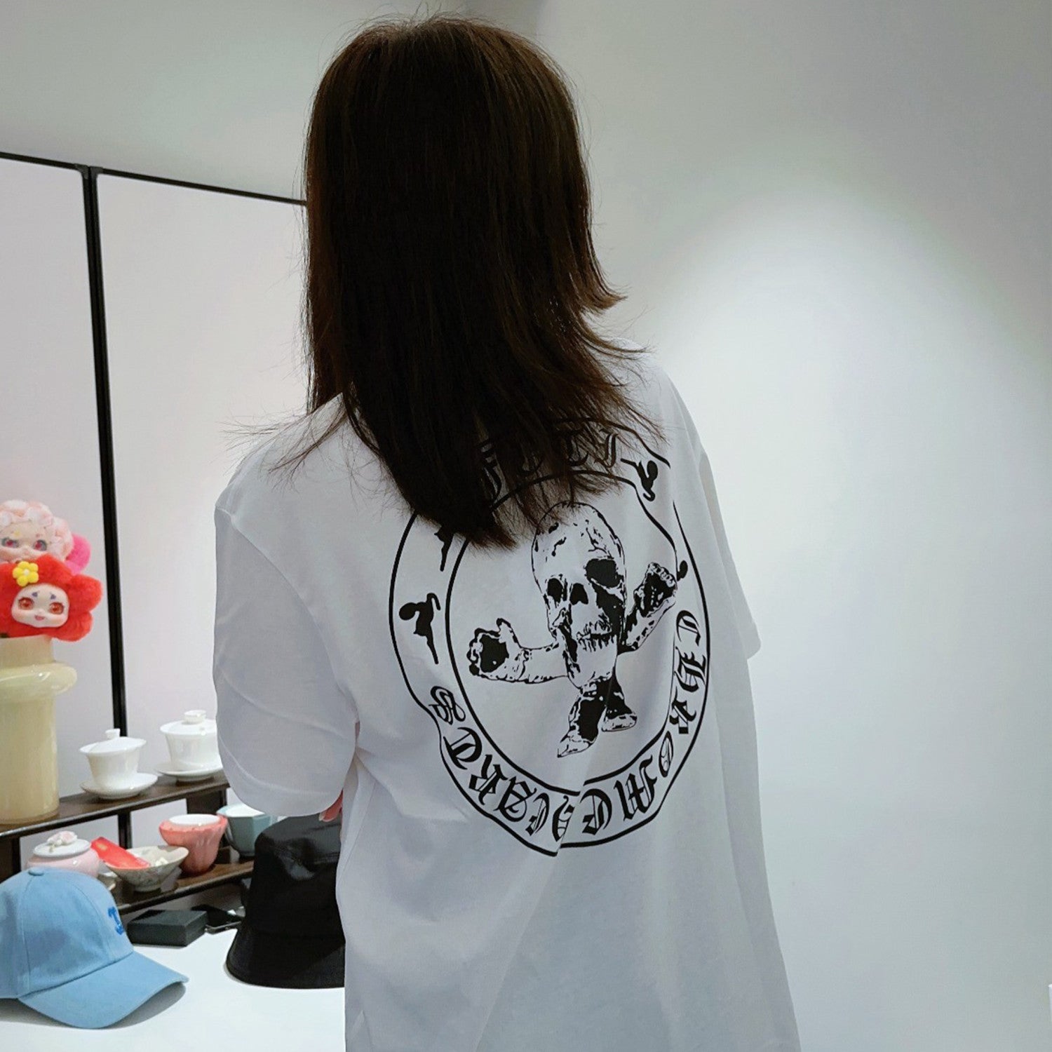 Chrome Hearts Men Women Summer Fashion Solid Color Foti Skull Print Casual Round Neck Short Sleeve T-Shirt Ngvp #8583