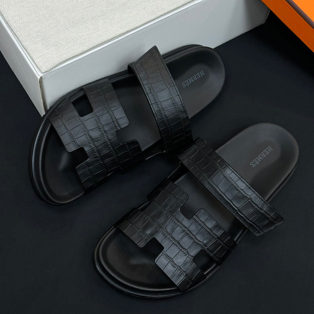 Hermes Men's Women's Simple Comfortable Velcro Casual Leather Sandals Slippers Shoes #76396