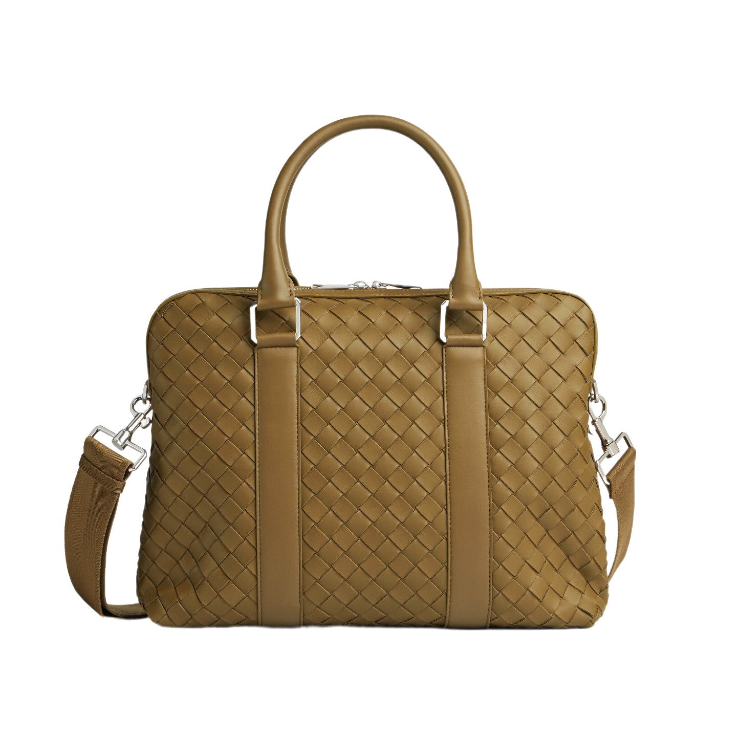 Bottega Veneta Intrecciato Men's Solid Color Adjustable Detachable Shoulder Strap Woven Calfskin Briefcase Handbag Bag Bags #77473