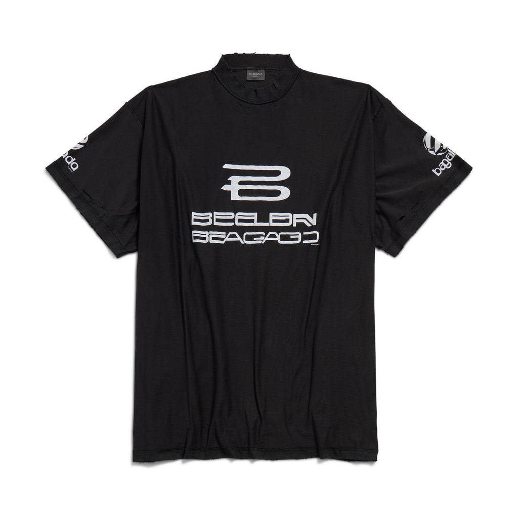 Balenciaga Men's Summer Do-Over Letter Printed Plain Knit Cotton Round Neck Short Sleeve T-Shirt #98971