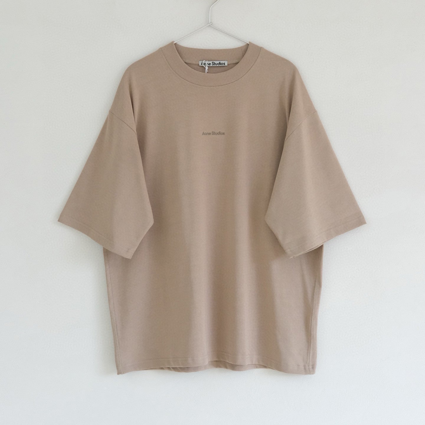 Acne Studios Men's Summer Solid Color Logo Printed Round Neck Cotton Short Sleeve T-Shirt #98862