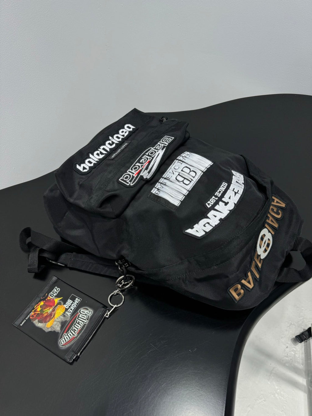 Balenciaga Men's Explorer Backpack in Black #335602