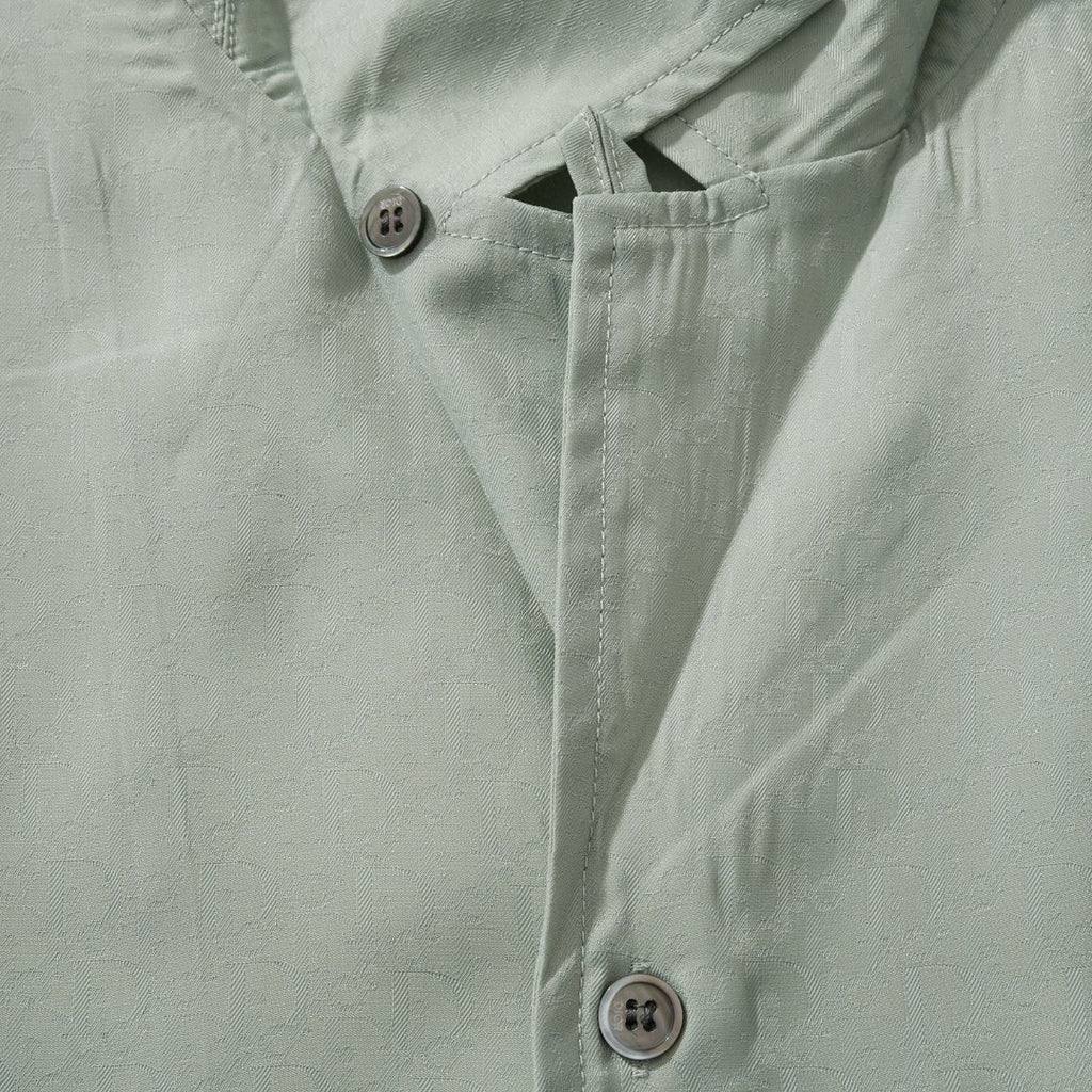 Dior Men's Summer Solid Color Letter Printed V-Neck Single Breasted Short Sleeve Shirt #76919