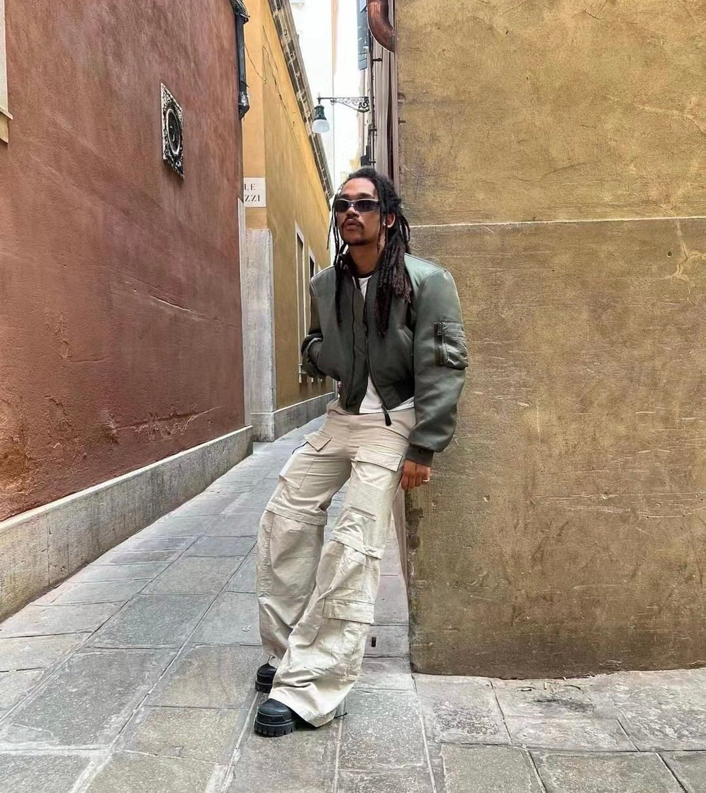 Balenciaga Men Women Solid Color Mid Waist Loose Flare Work Pants High Street Casual Four Seasons Cotton Trousers Ngvp #1691