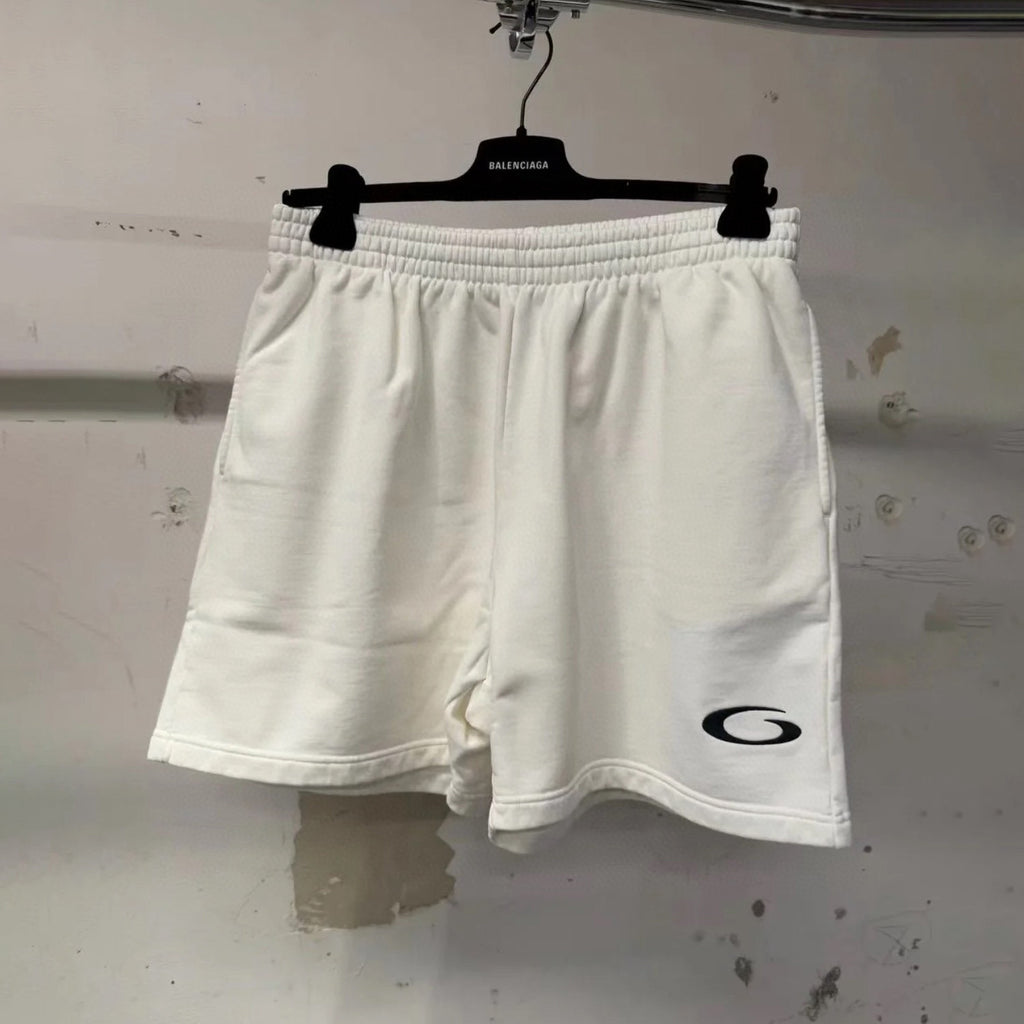 Balenciaga Men's Summer Solid Color Stretch Waist Tie Athletic Casual Shorts #75749
