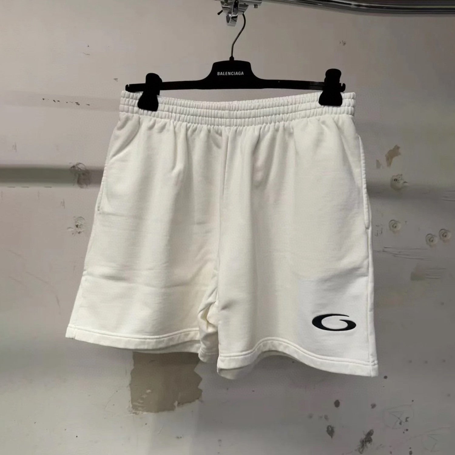 Balenciaga Men's Summer Solid Color Stretch Waist Tie Athletic Casual Shorts #75749