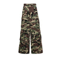 Vetements Men's Women's Cotton Zipper Camouflage Multi-Pocket Fitted Wide Leg Work Pants Ngvp #8221