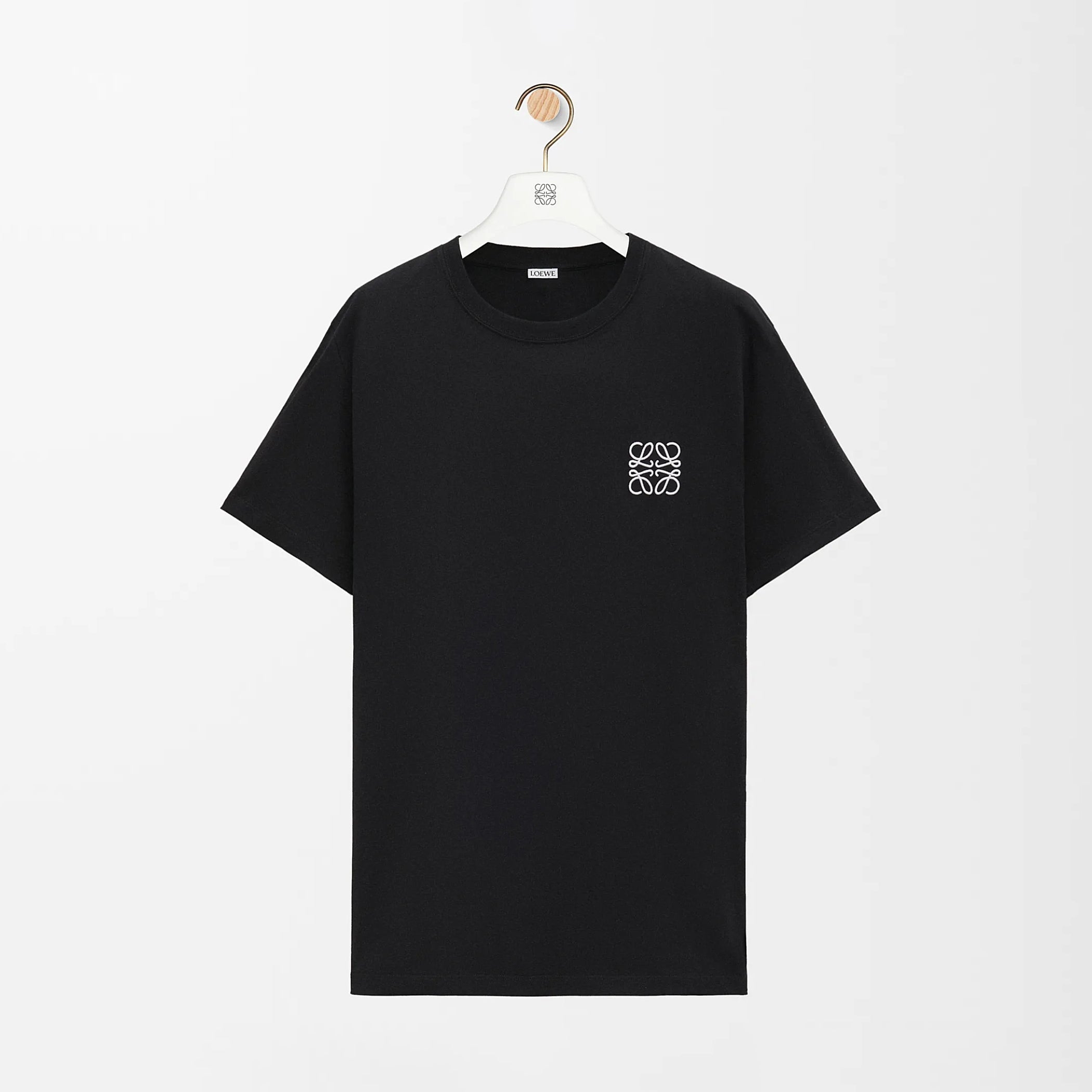 Loewe Men's and Women's Solid Color Embroidered Logo Print Round Neck Cotton Short Sleeve T-Shirt #77814