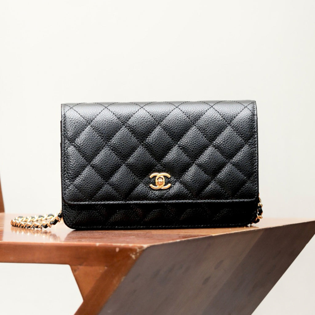 Chanel Woc Diamond Lattice Gold Logo Caviar Leather Chain Crossbody Bag Luxury Temperament Exquisite Women's Bag Bags  #81645