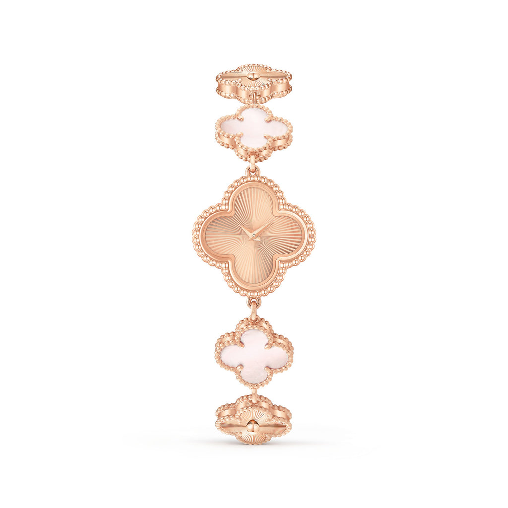 Van Cleef & Arpels Sweet Alhambra Four Leaf Clover Jewelry Watch in 18K Genuine Gold #97153