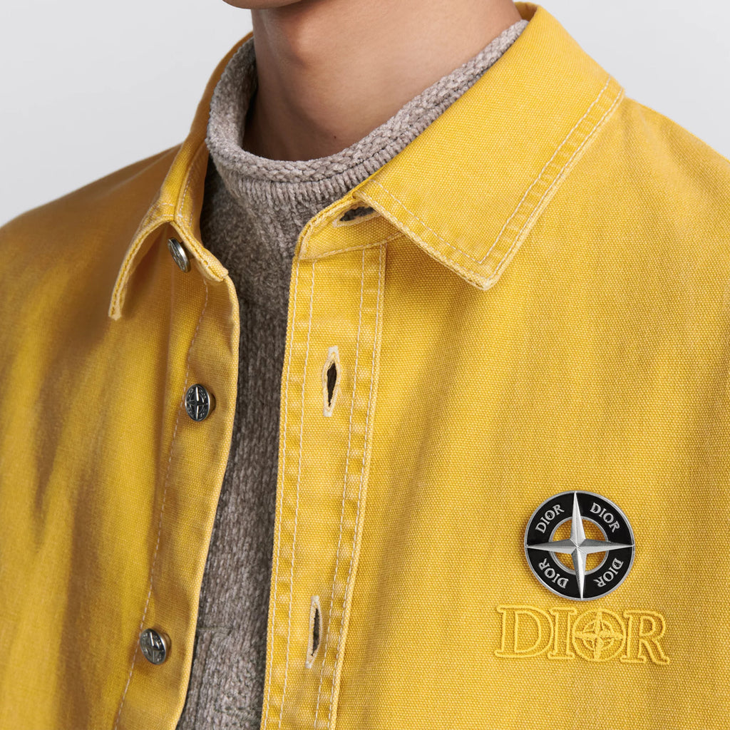 Dior And Stone Island Men's Jacket Shirt Embroidered Logo Lapel Single-breasted Fashion Casual Shirt  #71491