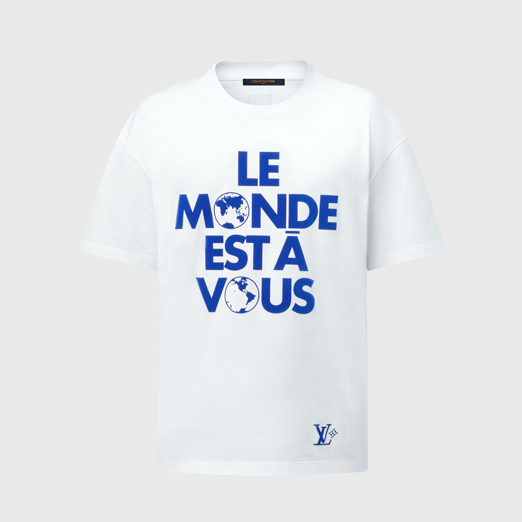Louis Vuitton Men's Spring/Summer Graphic Cotton Letter Print Casual Fit Short Sleeve T-Shirt #71828