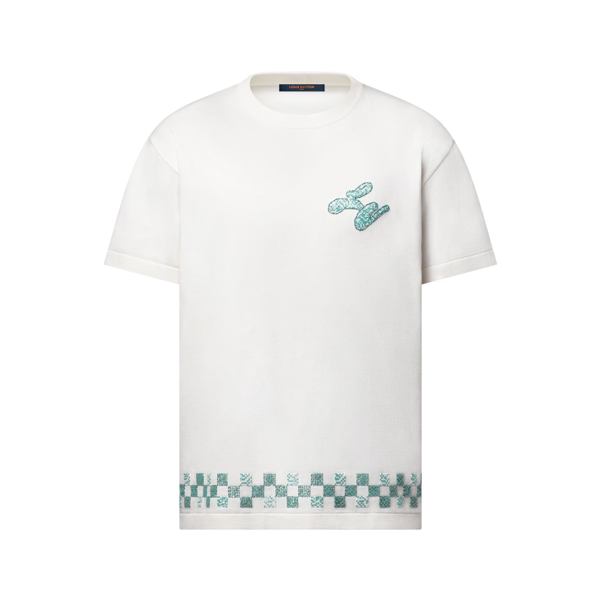 Louis Vuitton Men's Summer Embroidered Beaded Small Snake Pattern Solid Color Round Neck Short Sleeve T-Shirt #77554