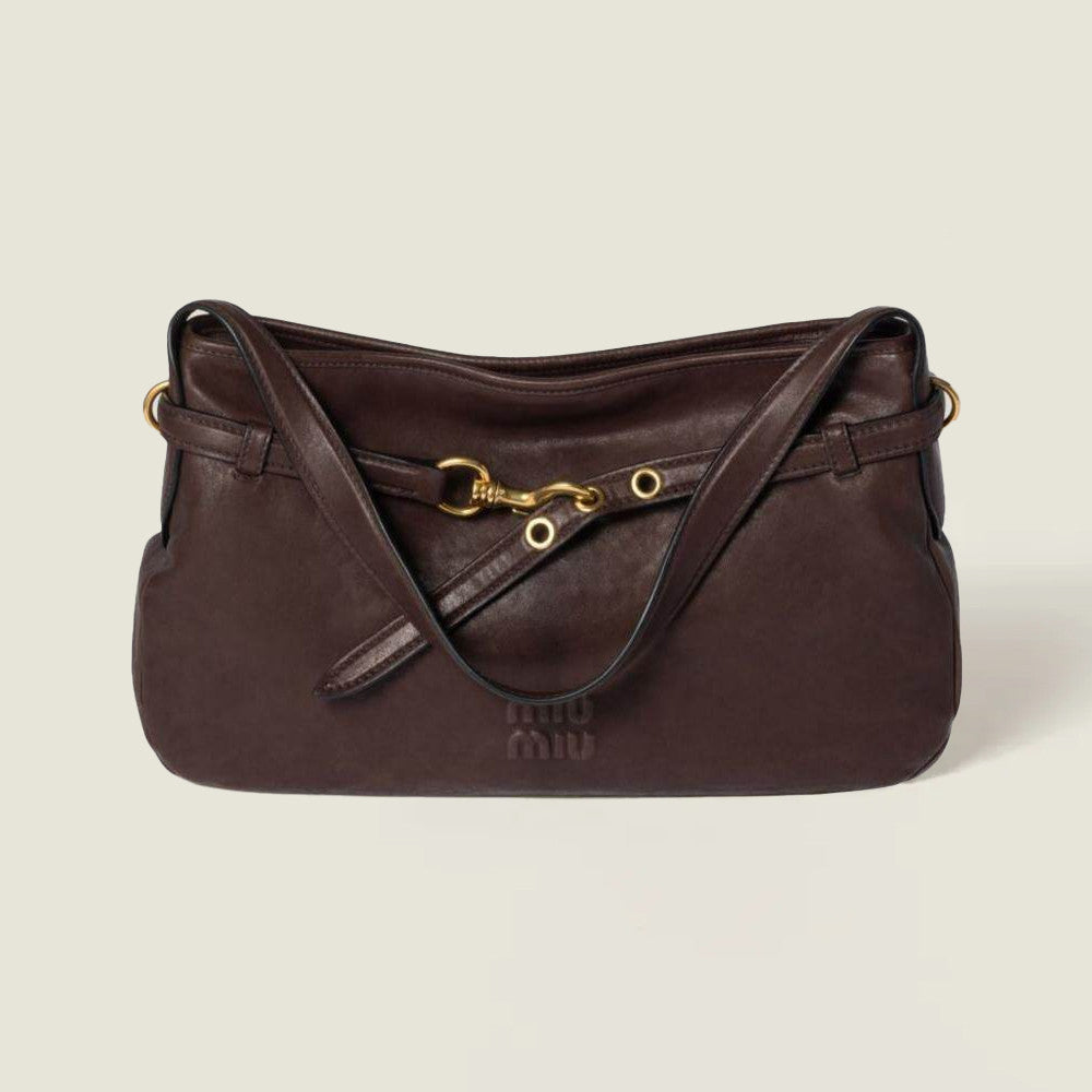 MiuMiu Aventure Nappa Suede Underarm Bag A Stylish Trendy Leather Clutch Buckle Elegant Casual And Cool Belt Buckle Bags #F0021m88 #195781