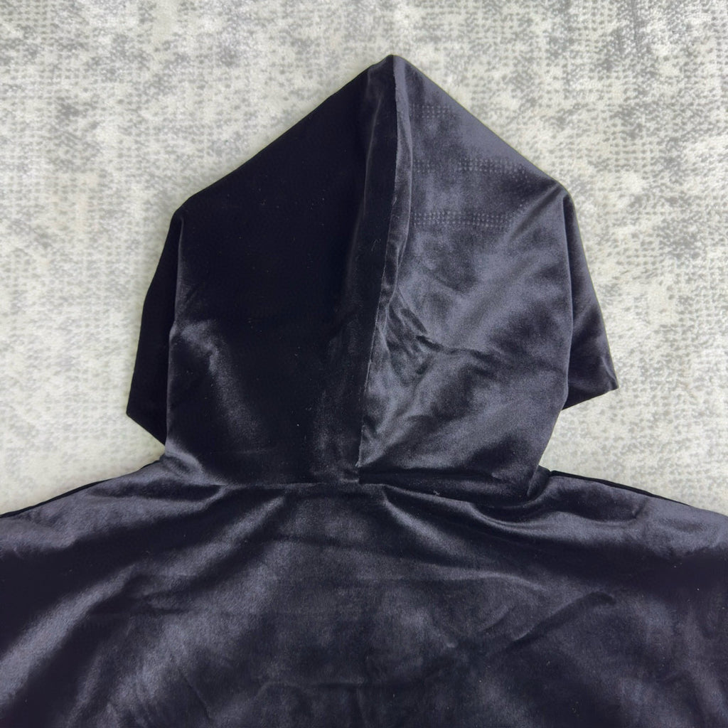 Balenciaga Men's And Women's Spring And Fall Solid Color Velvet Rhinestone Print Zipper Hooded Loose Long Sleeved Sweater Sweatshirt Jacket #75464
