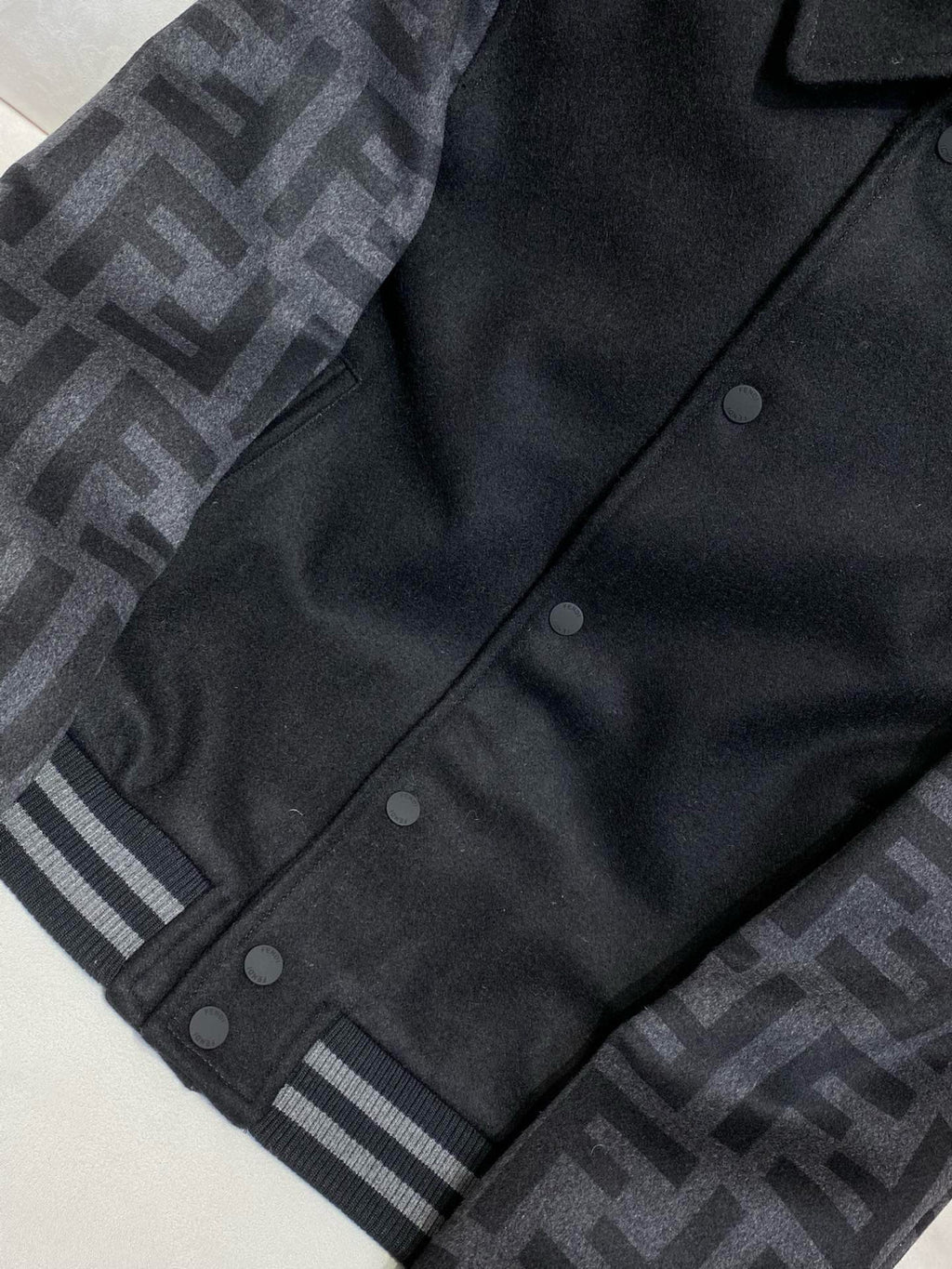 Fendi Men's Autumn and Winter Letter Printed Single Breasted Long Sleeve Baseball Jacket #75447