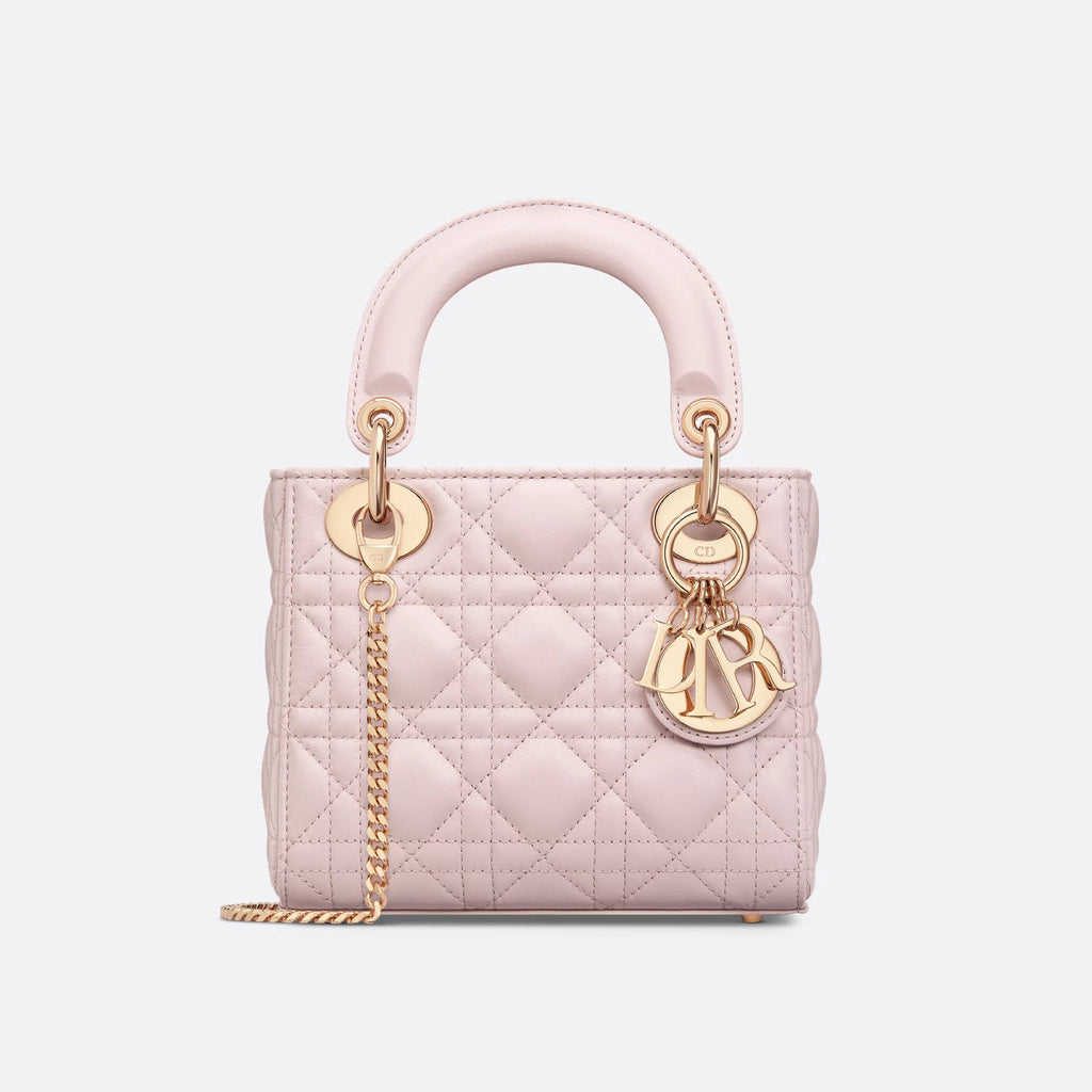 Dior Lady Women's Solid Color Metal Pendant Removable Chain Shoulder Strap Wicker Pattern Sheepskin Leather Single Shoulder Crossbody Handbag Bag Bags #77461