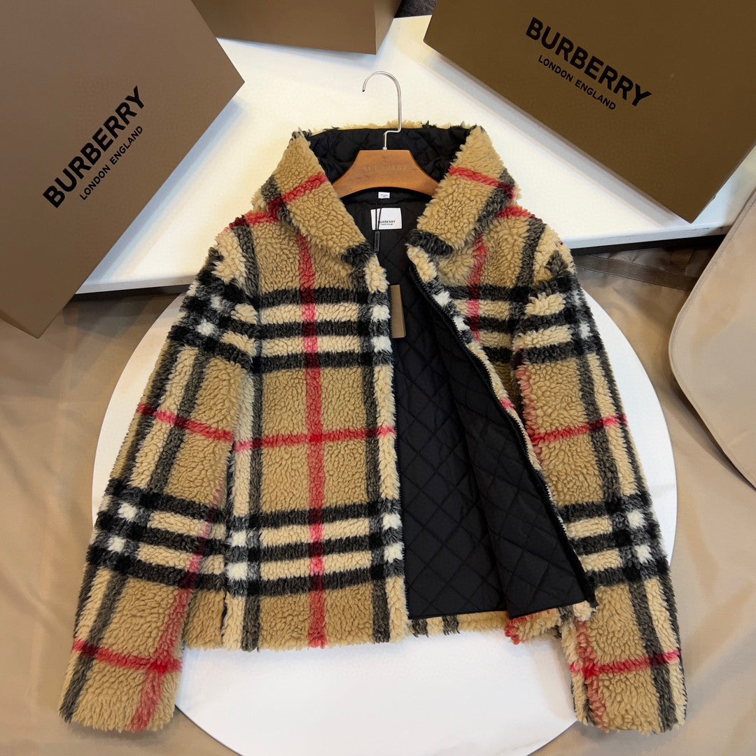 Burberry Check Fleece Hooded Jacket #96751