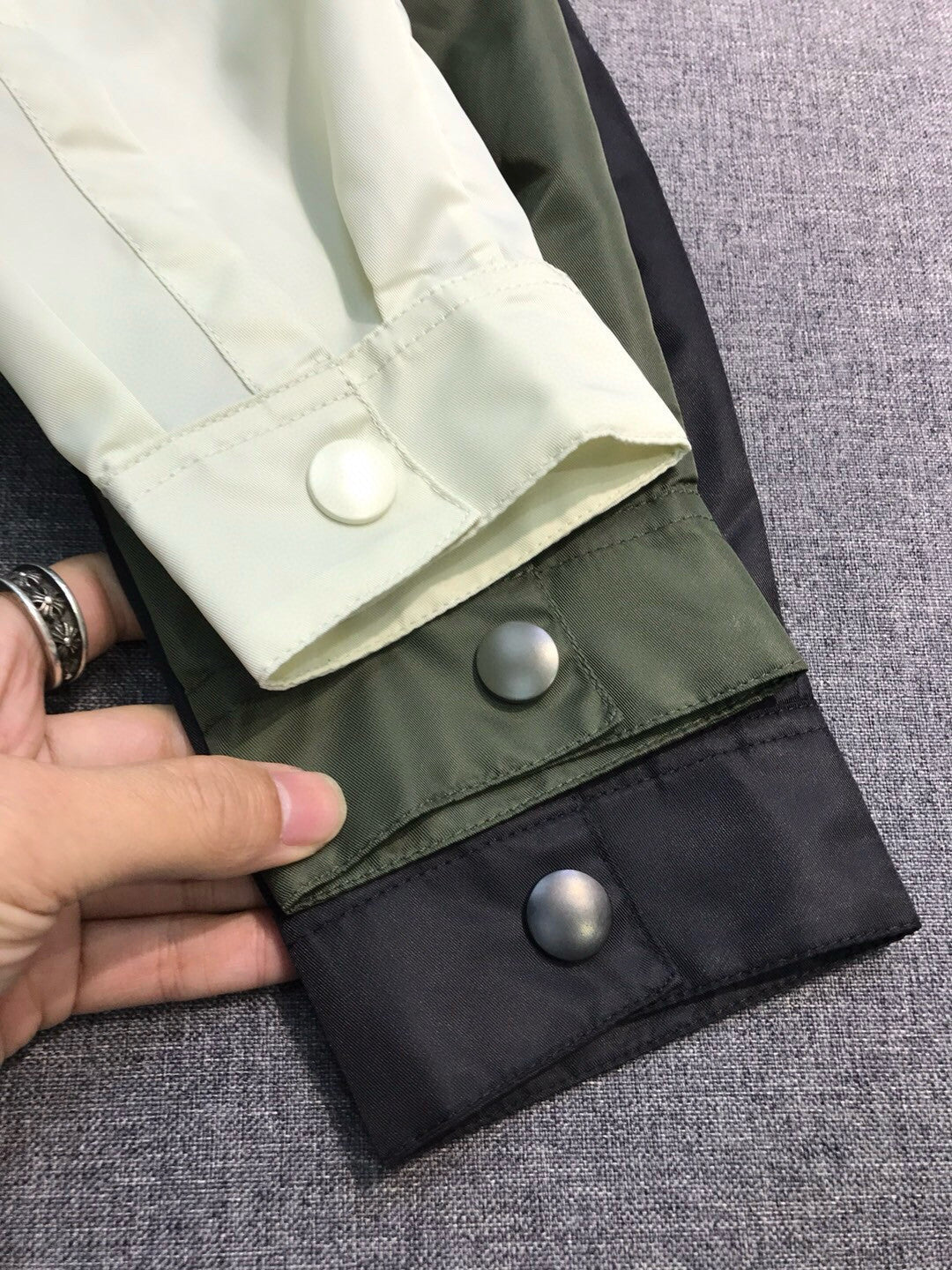 Prada Men's Spring And Fall Pure Nylon Color Lapel Loose Single Breasted Long Sleeved Shirt Jacket #98748