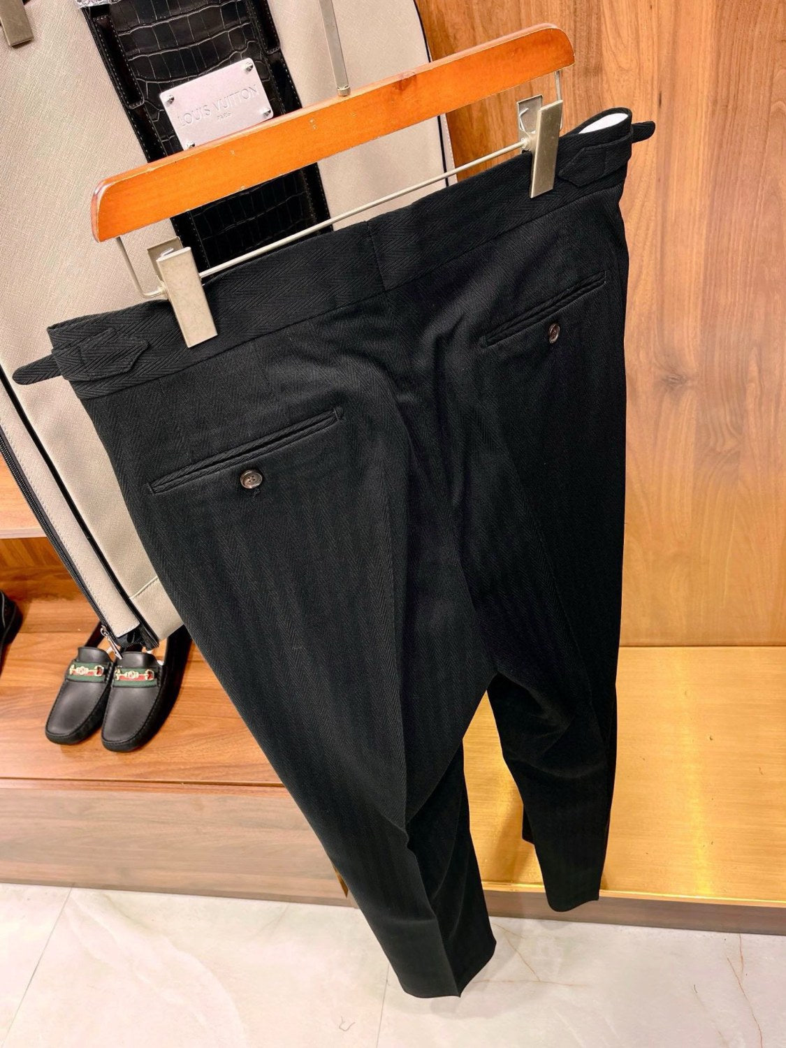Louis Vuitton Men's Fall And Winter Business High-end Tide Wool Double-breasted Blazer Top Wedding Suit Casual Pants Black Suit Set Ngvp #2443