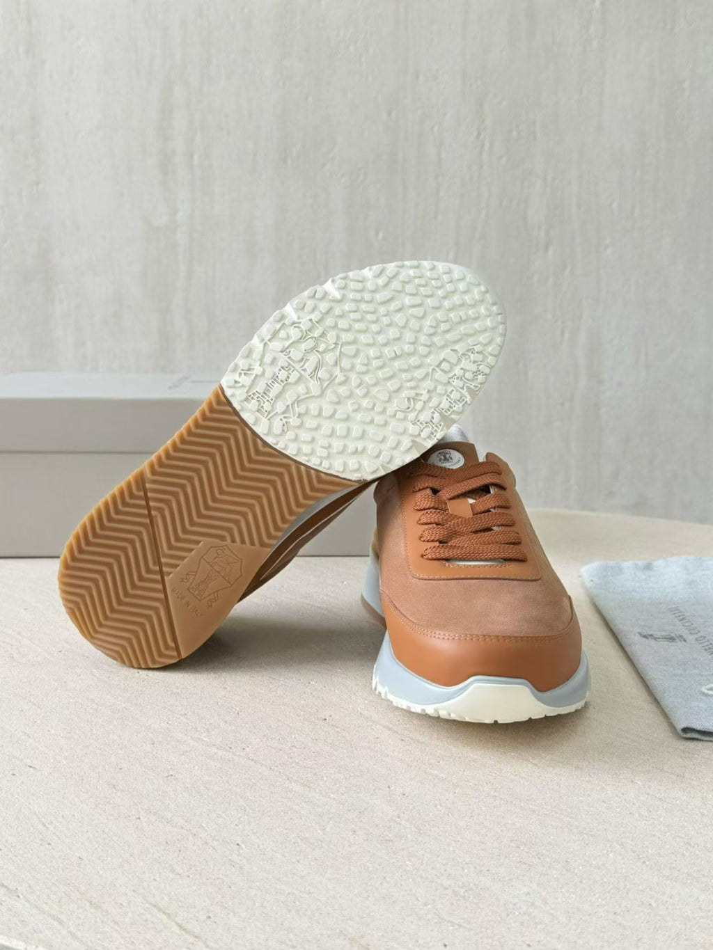 Brunello Cucinellia Suede and Calfskin Runners #375492