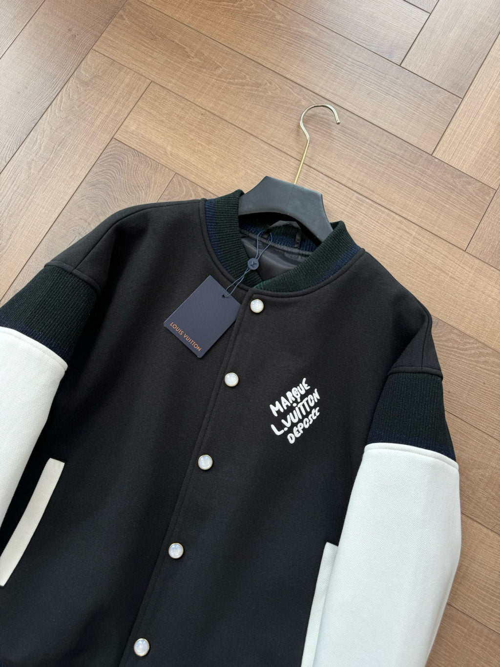 Louis Vuitton Men's Spring And Autumn Cotton Knit Baseball Jacket Single Breasted Colorblocked Cotton Long Sleeve Corset Jacket #77852