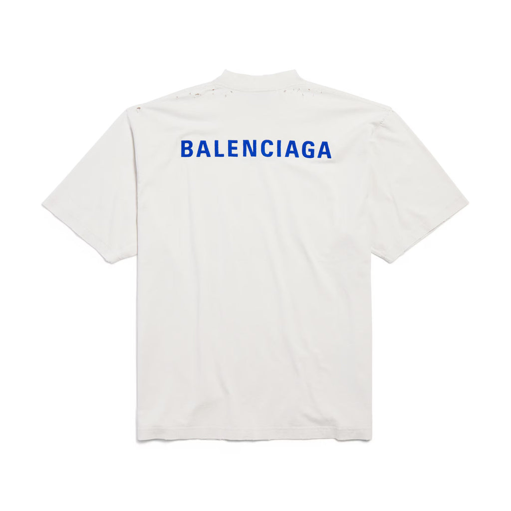 Balenciaga Men's And Women's Summer Solid Color Embroidered Letter Print Cotton Crew Neck Short Sleeve T-shirt #77879