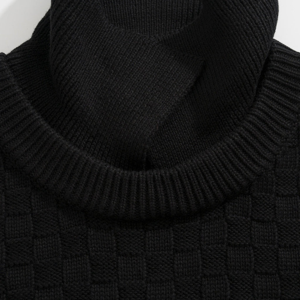 Louis Vuitton Damier Polo Neck Knitted Long Sleeve Pullover Sweater #21884
