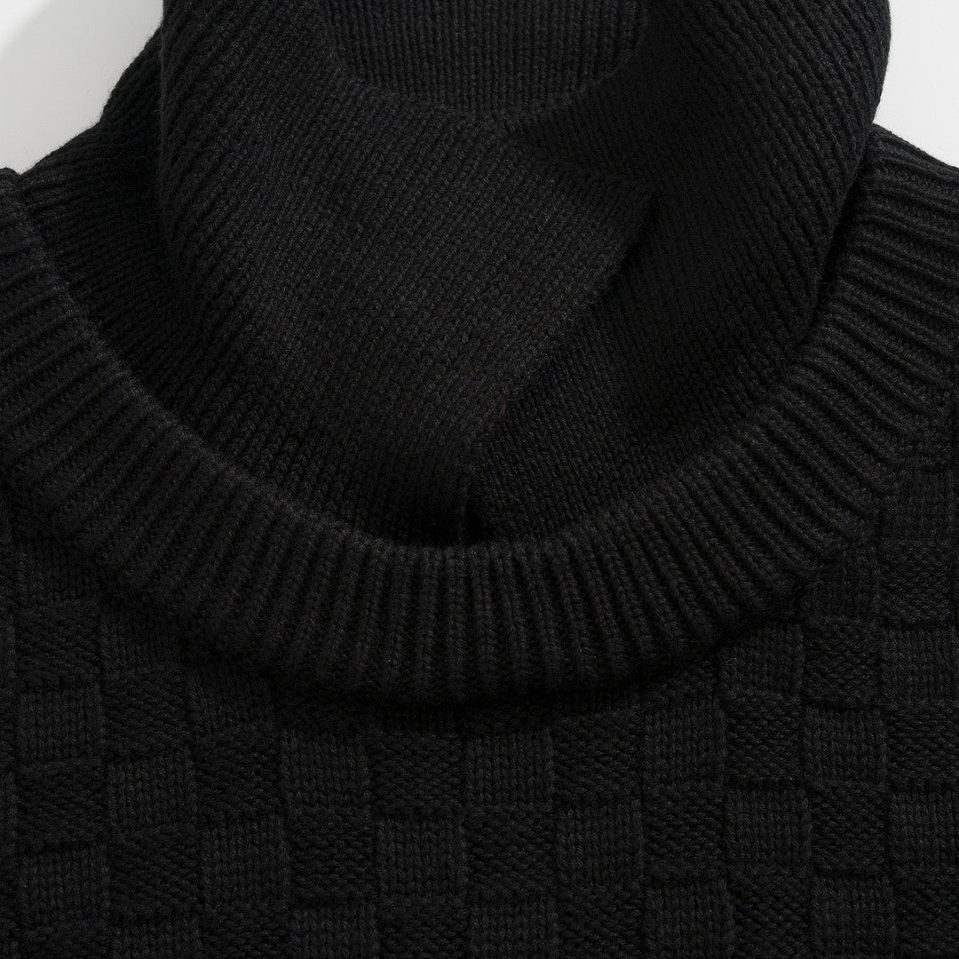 Louis Vuitton Damier Polo Neck Knitted Long Sleeve Pullover Sweater #21884