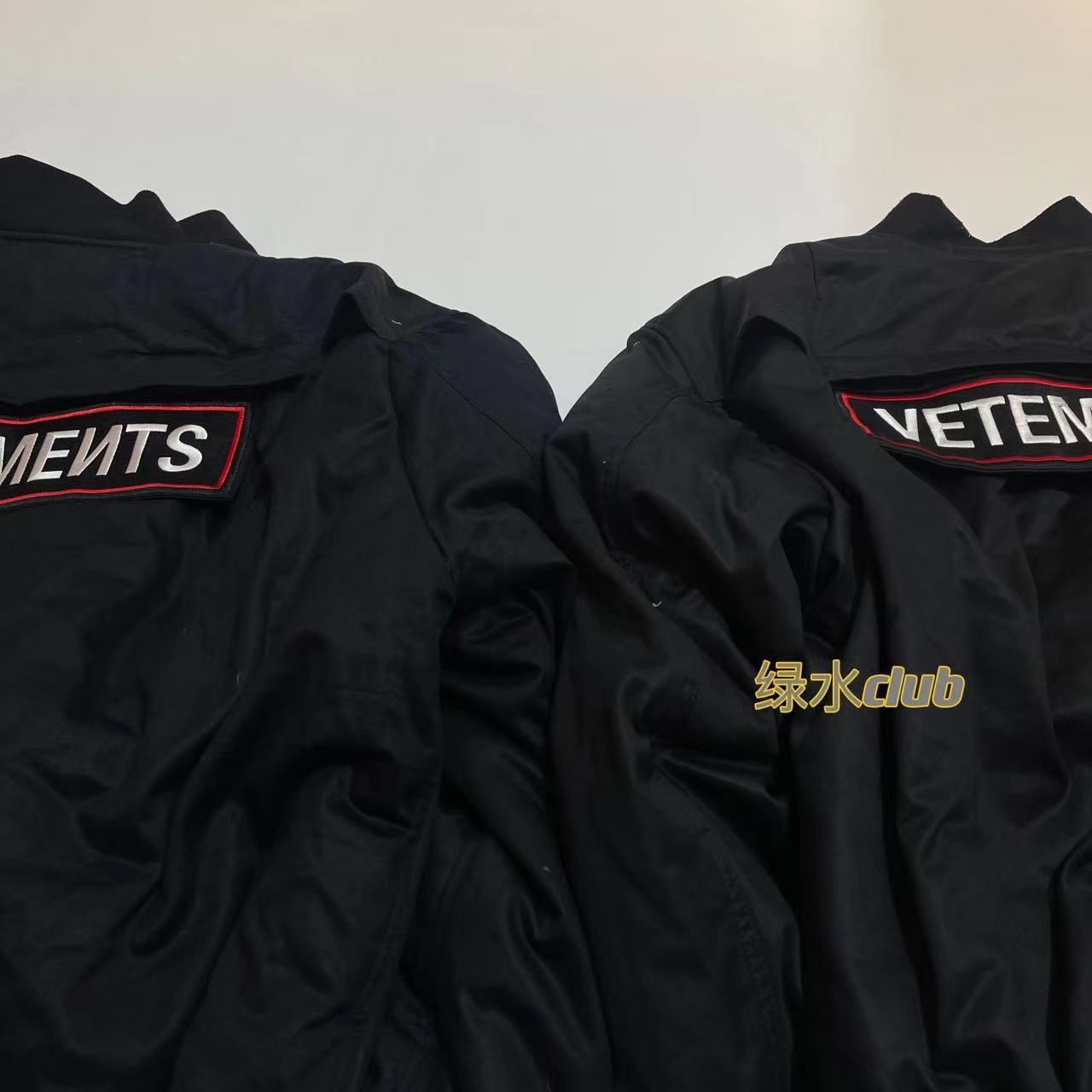 Vetements Men's Autumn and Winter Solid Color Embroidered Letter Label Zipper Long Sleeve Cotton Jacket #74251