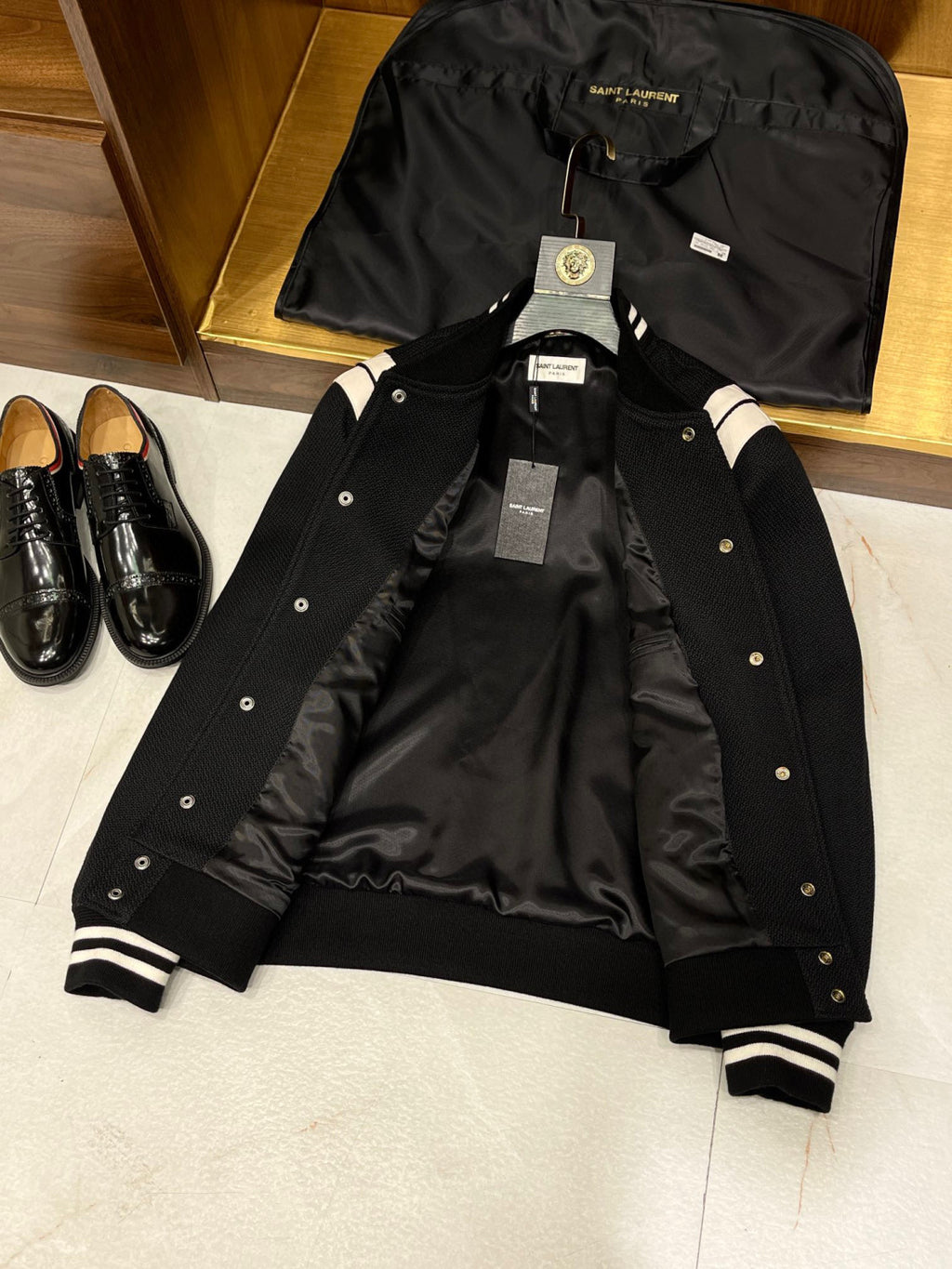 Saint Laurent Teddy Jacket In Wool Ngvp #691