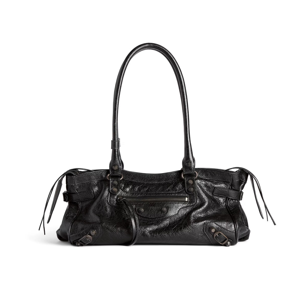 Balenciaga Women's Le City Bag East-West Motorcycle Bag Solid Color Leather Shoulder Bag Handbag Bags 8457042ABEK1000 #81473