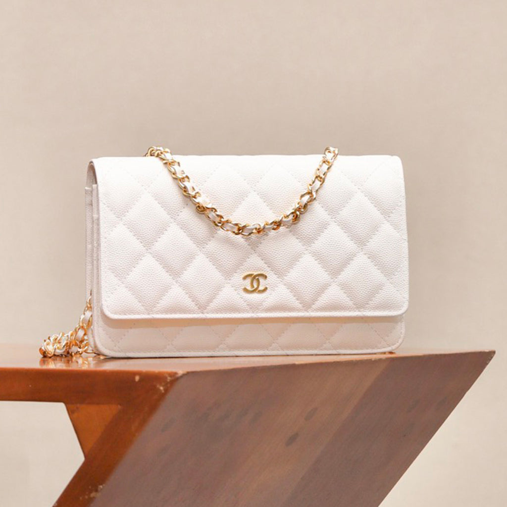 Chanel Woc Diamond Lattice Gold Logo Caviar Leather Chain Crossbody Bag Luxury Temperament Exquisite Women's Bag Bags  #81645