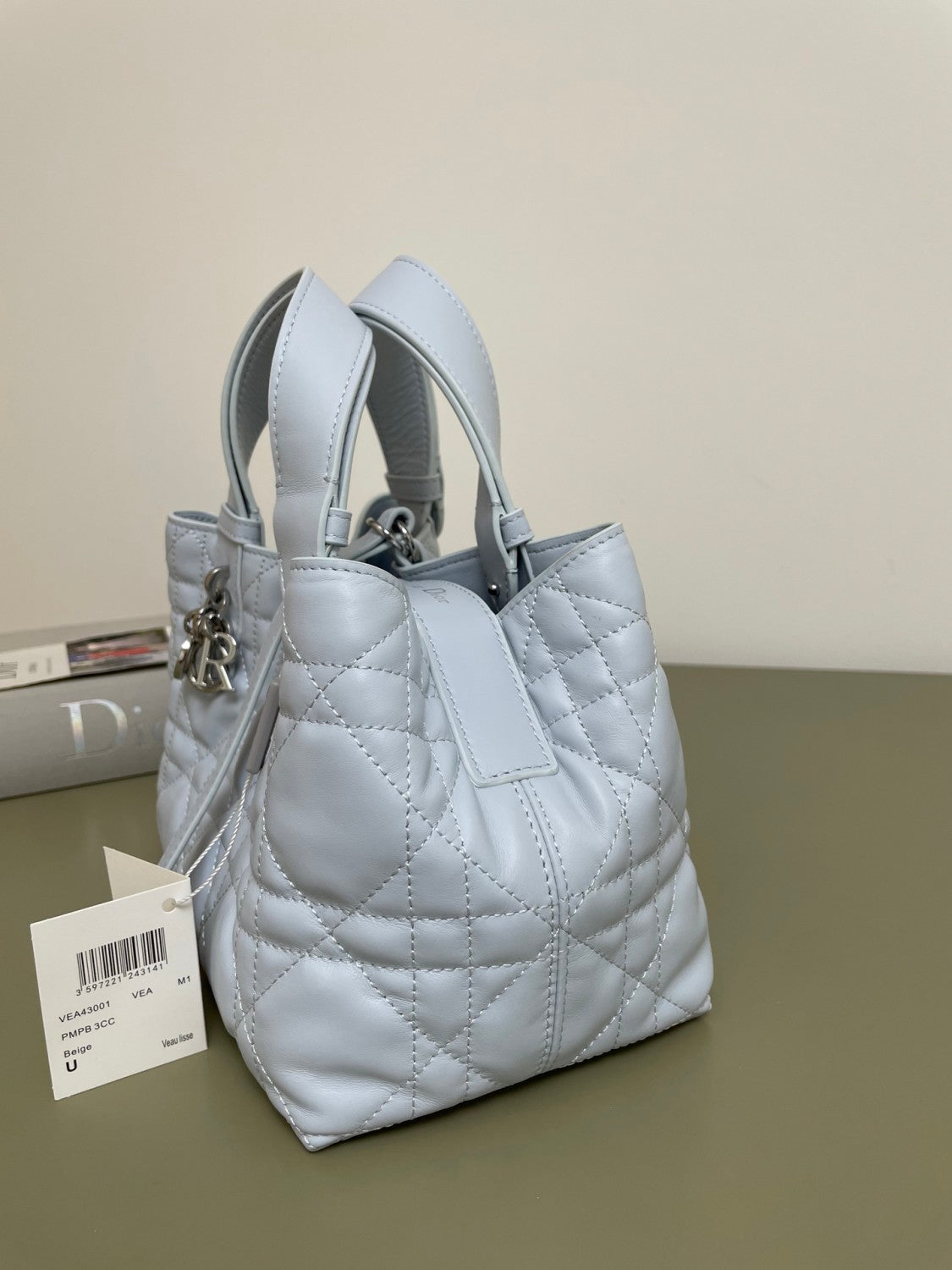 Dior Small Dior Toujours Bag Ice Blue Macrocannage Calfskin #379082