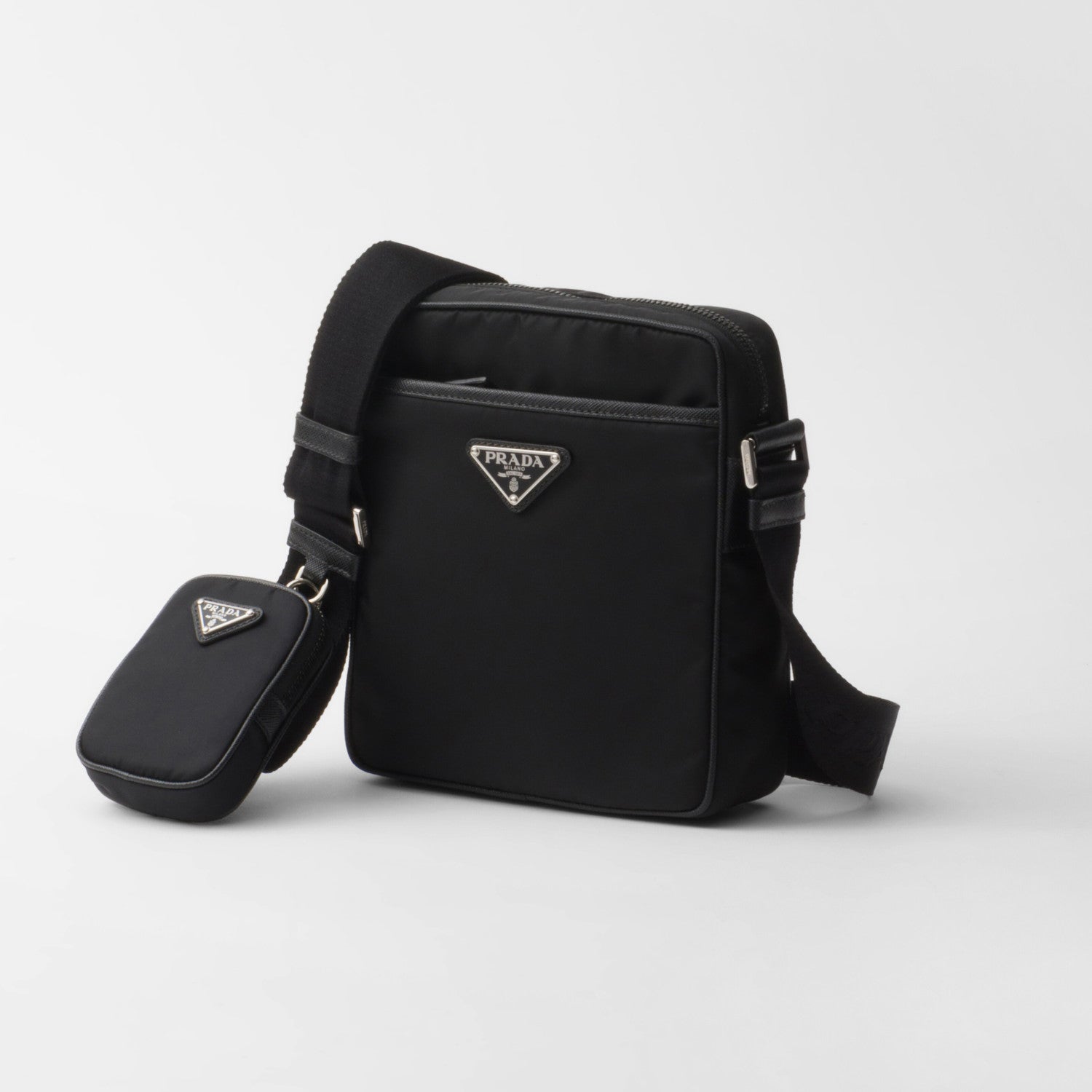 Prada Re-Nylon And Saffiano Men's And Women's Solid Color Fashion Casual Logo Triangle Emblem Minimalist Stylish Nylon Crossbody Bag Shoulder Bag Bags #79176