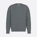 Dior Men's Spring and Autumn Solid Color Printed Ribbed Crew Neck Knit Sweater #75184