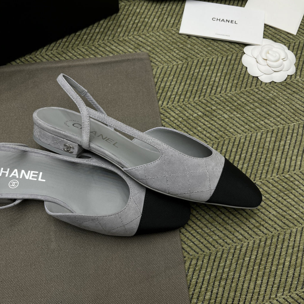 Chanel Women's Spring/Fall Fashion Casual Round-Toe Slip-On High-Heel Chunky-Heel Flat Casual Shoes #78772