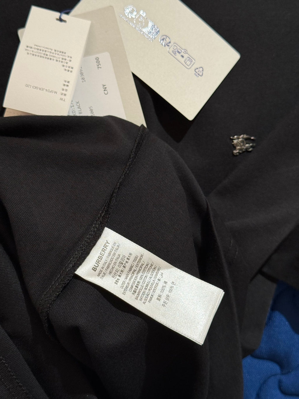 Burberry Metal EKD Cotton T-shirt in Black #378046